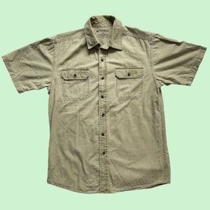 Wind River Faded Button Down Short Sleeve Khaki Medium